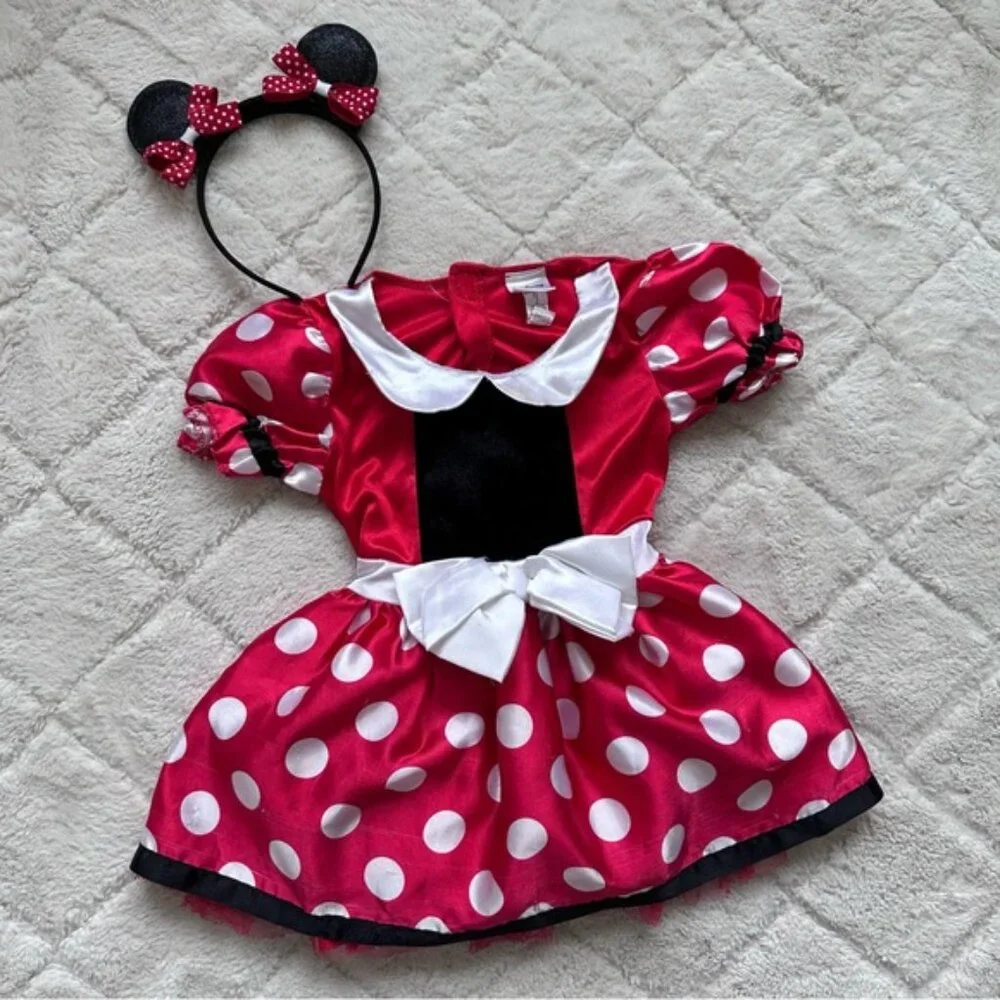 Disney | Minnie Mouse Halloween Costume And Ears | Size 2-3